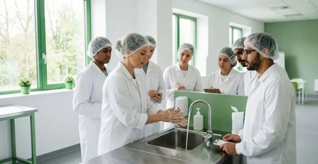 Formación Personal participando en una formación de seguridad alimentaria